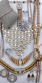 15 pc Vintage Opulence Sparkling Rhinestone Costume Jewelry Collection