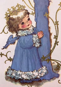 96 pc c1960s Deadstock Gilded Cherub Fravessi Christmas Cards, Envelopes and Card Box