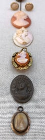 8 pc Antique to Vintage Hand Carved Cameo Collection