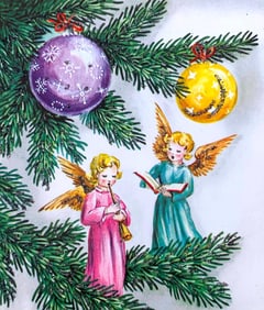 66 pc c1960s Deadstock Christmas Cards, Envelopes and Card Box Collection