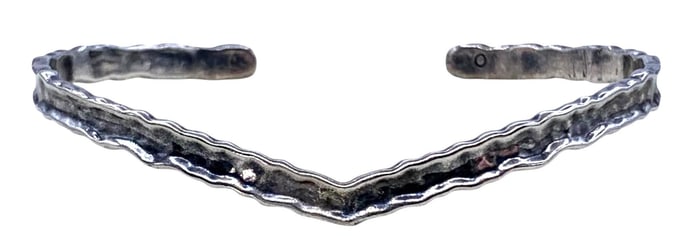Carolyn Pollack Relios Sterling Silver and Brass Hammered V Cuff  Bracelet