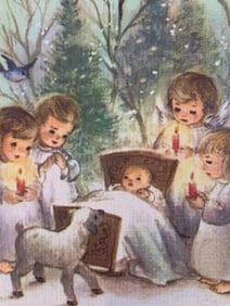 36 pc c1960s Deadstock Christmas Cards, Envelopes and Original Card Box