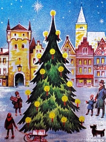 105 pc c1960s Deadstock Alred Mainzer West Germany Foiled Design Christmas Card Collection