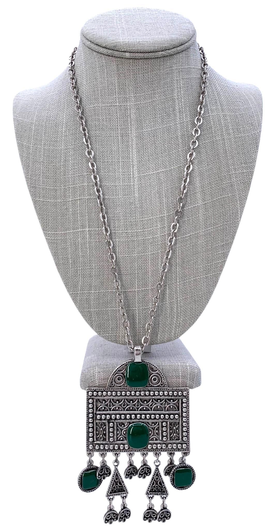 8 pc Exotic Pine Green Natural and Created Jewelry Collection: Stunning designs embellished with natural and created stones, hand carved, silk cord, hand twisted wire, pottery beads, tinkling silver metal and more!