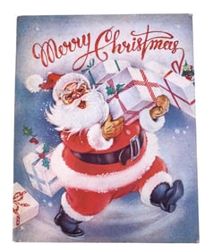 24 pc c1950s Deadstock Christmas Cards, Envelopes and Early Card Box