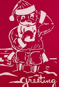 80 pc c1950s Handmade Stenciled Christmas Card Set
