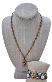 3 pc Antique European Bracelets and Necklace Collection
