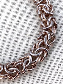 24.4 Gram Sterling Silver Italian MILOR Woven Link 925 Bracelet