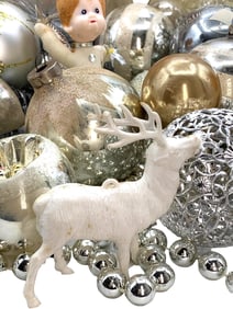 43 pc Vintage Christmas Ornaments and Decoration Collection