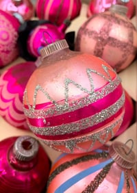 26 Western Germany, Shiny Brite, Coby Mercury Glass Christmas Tree Ornaments and Pink Angel Topper
