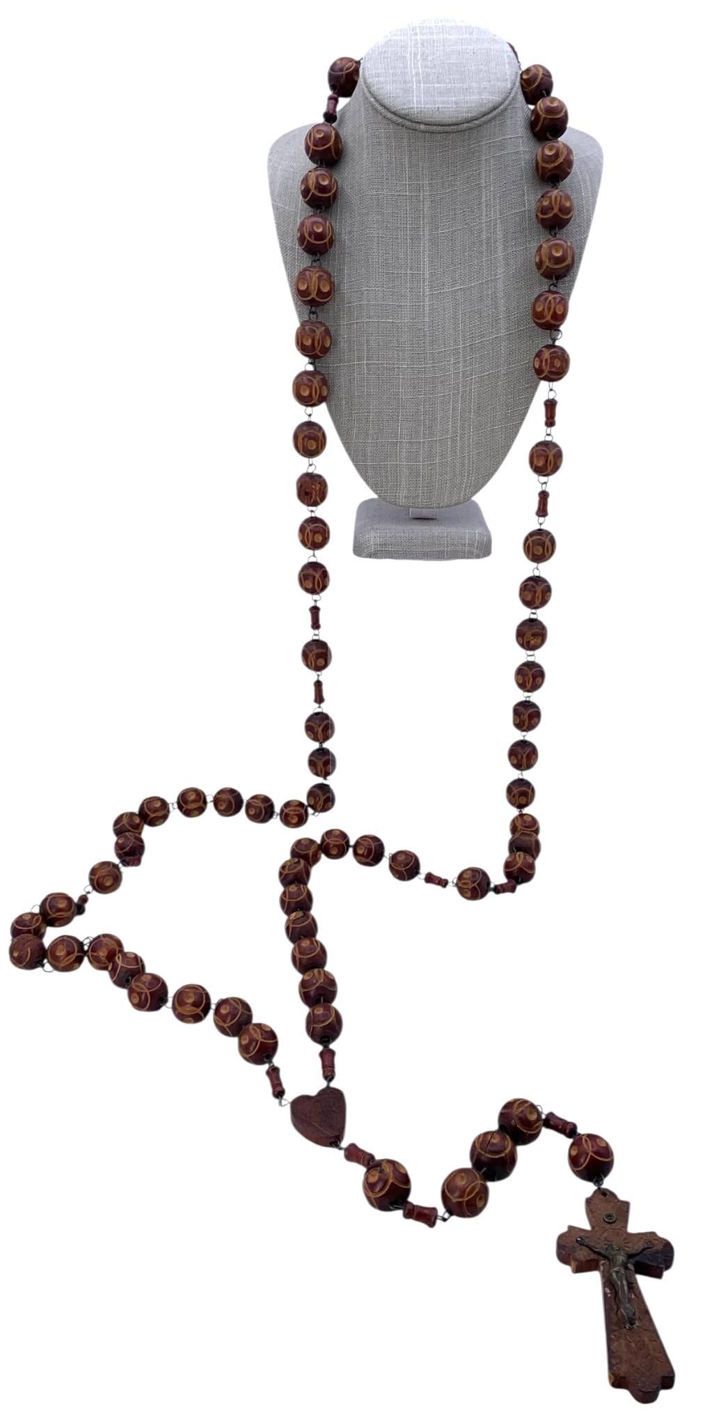 Huge Carved Wood French De Beaupre Catholic Pilgrimage Souvenir Wall Niche Rosary (1 of 8)