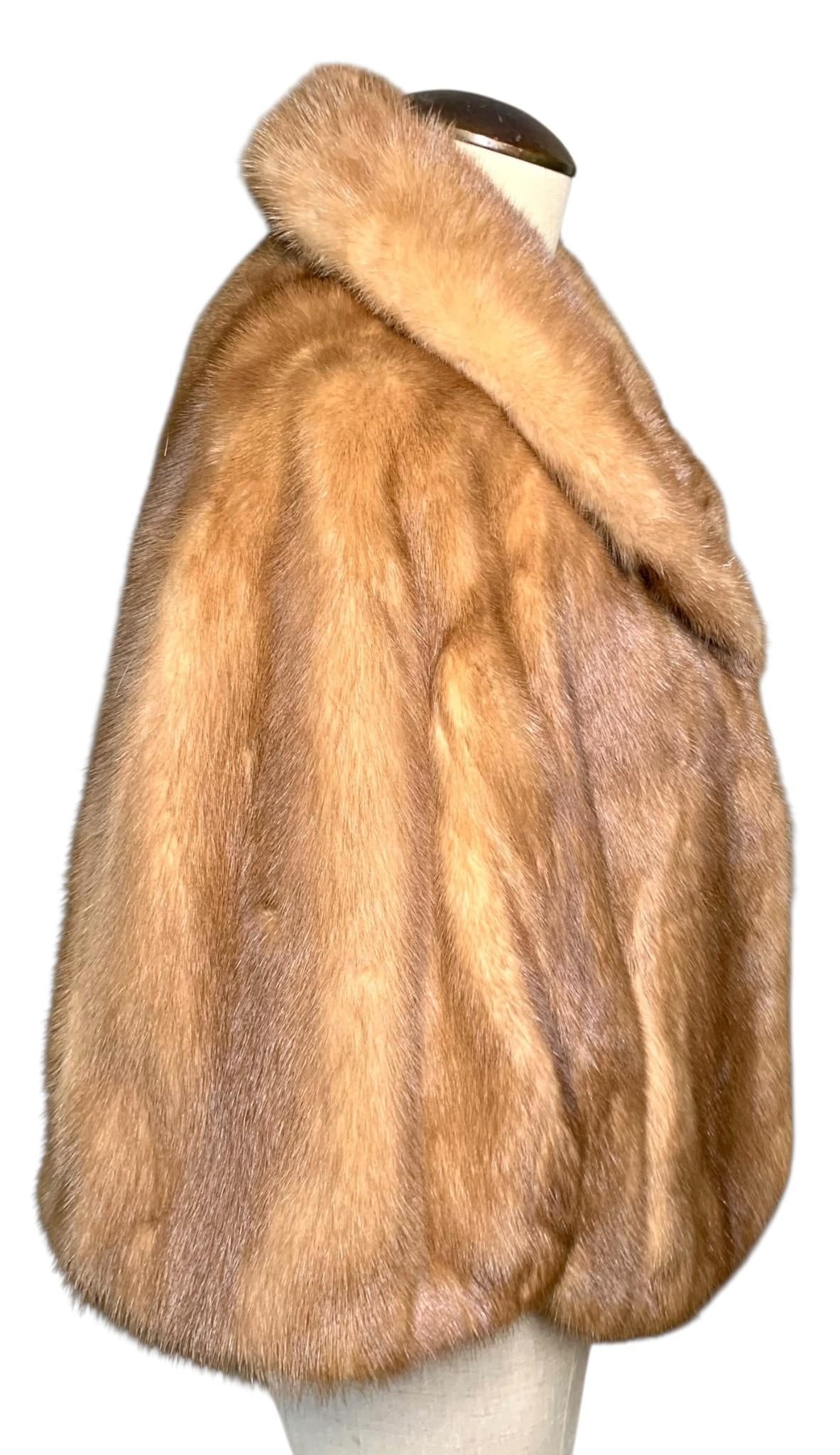 Vintage Ted Jacobs Pastel Mink Fur Evening Shrug, Stole, Capelet (1 of 10)