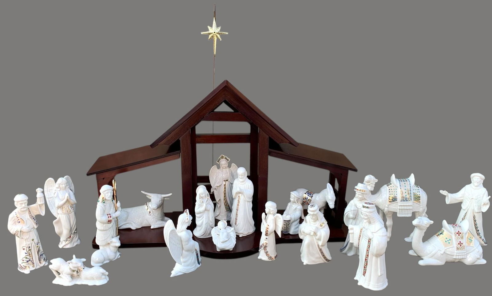20 pc LENOX China Jewels Porcelain Nativity Christmas Decoration Vignette (1 of 20)