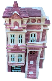 12 pc Vintage Crinkle Claus Santa, Victorian Style and Porcelain Christmas Village Light Up Houses