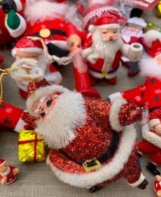 34 pc Vintage Santa Claus Christmas Tree Ornaments and Holiday Decorations