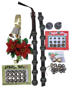Antique Sleigh Bells, Mid Century Christmas Door Bells, GE Hand Bells and Jingle Bell Collection