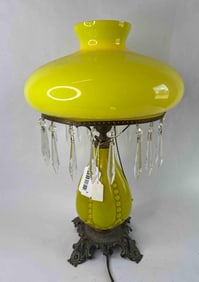 Gone With the Wind Table Top Parlor Lamp w/ Crystal Prisms