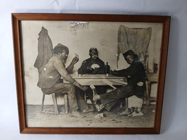 Original 1898 "A Skin Game" by Knaffl & Bro. Framed Photograph