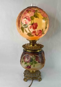 Hand Painted GWTW Electrified Hurricane Parlor Table Lamp