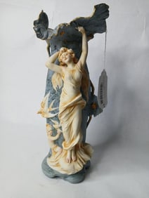 Royal Dux Art Nouveau Neoclassical Style Porcelain Figural Vase