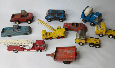 Vintage Tonka, Buddy L and More Trucks, Vans, Equipment and Fire Truck Lot of 10