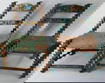 Folk Art Painted Childs Chairs