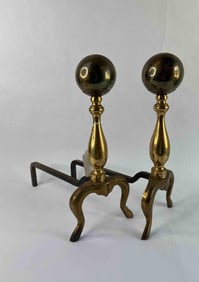 Brass Finish Fire Place Andirons