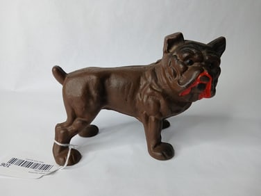 Cast Iron Bull Dog Coin Bank