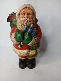 Cast Iron Santa Claus Painted Coin Bank