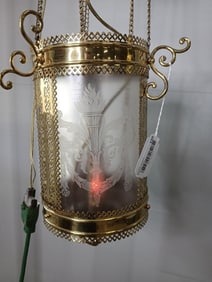 French Style Torch & Garland Hanging Pull Down Lamp