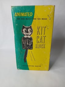 Underwriters' Laboratories Inc. Black Jeweled Animated Kit Cat Klock In Original Packaging