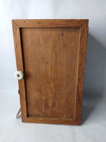 Primitive One Door Shelved Wall Hanging Cupboard/Cabinet w/ Porcelain Knob
