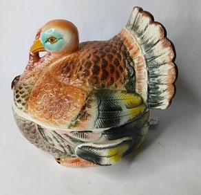 Morikin Japan Turkey Tureen Painted and Fired