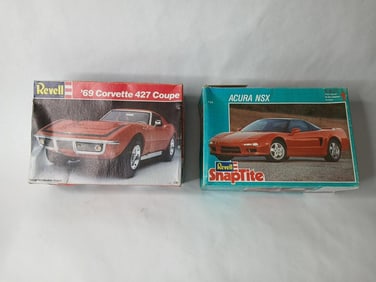 Revell Vintage NOS Model Car Kits Inc. 69 Corvette and Acura NSX
