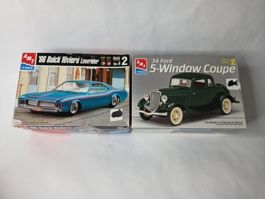 Ertl AMT Vintage NOS Model Car Kits Inc. 66 Riviera Lowrider & 34 Ford 5 Window Coupe
