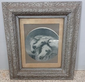 Antique Ornate Deep Well Framed Pharoahs'Horses by John Frederick Herring Sr.