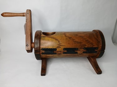Great Primitive Wood Hand Crank Table Top Grinder