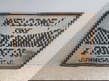 Citizens Baning & Trust Co Framed Tin Sig
