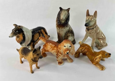 Porcelain Lot of Dog Figurines of early period