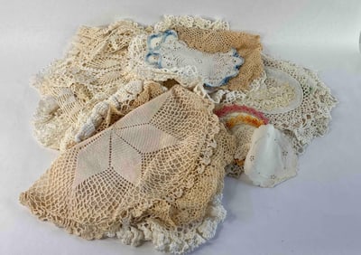 Early Lot of Hand Made Lace Doilies