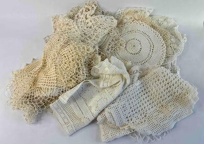 Early Lot of Hand Made Lace Doilies