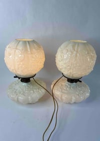 Spider Web/ Robin Hood White Table Lamp Pair