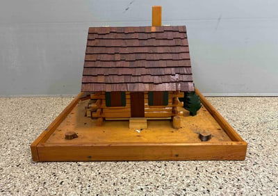Hand Crafted Rustic Log Cabin Bird Feeder