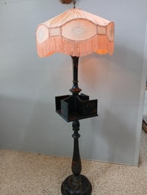 Wooden Asian Inspired Lamp Shelf