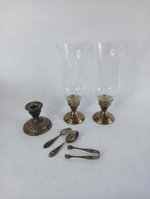 Sterling Silver Candlesticks & Utensils
