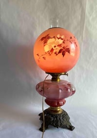 Hand Painted Gone With the Wind Electrified Table Parlor Lamp