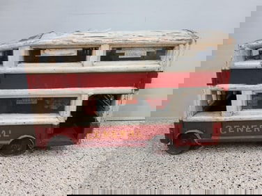 1920's Original Lines Brothers Tri-Ang Toys Wooden Double Decker London General Bus