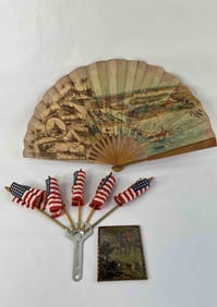 48 Star Flag Bike Topper, and Paper Fan & Hunting Silhouette Frame