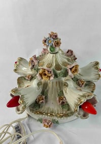 Capodimonte Style Ceramic Cornucopia Ceiling Fixture