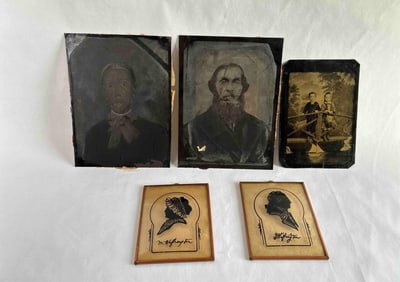 George & Mary Washington Silhouettes & Tin Type Photos